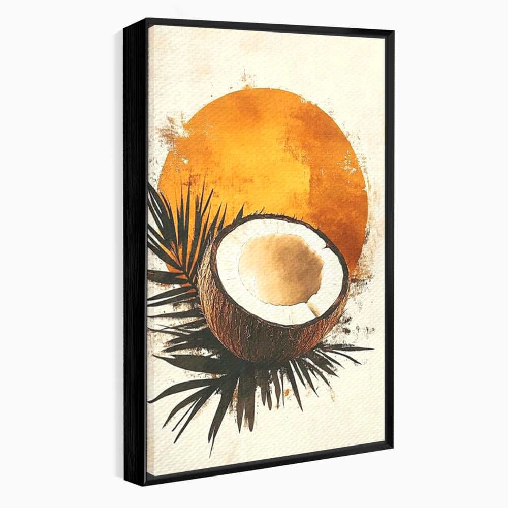Tablou Canvas Premium, LuxCanva® N1114, Esenta de Cocos, Exotic, Tropical, Vacanta, Soare, Insula, Cocos, Fruct, Palmier, Frunze, Dulce, Pub, Lounge, Bar, Restaurant, Bucatarie