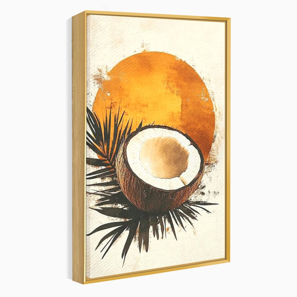 Tablou Canvas Premium, LuxCanva® N1114, Esenta de Cocos, Exotic, Tropical, Vacanta, Soare, Insula, Cocos, Fruct, Palmier, Frunze, Dulce, Pub, Lounge, Bar, Restaurant, Bucatarie