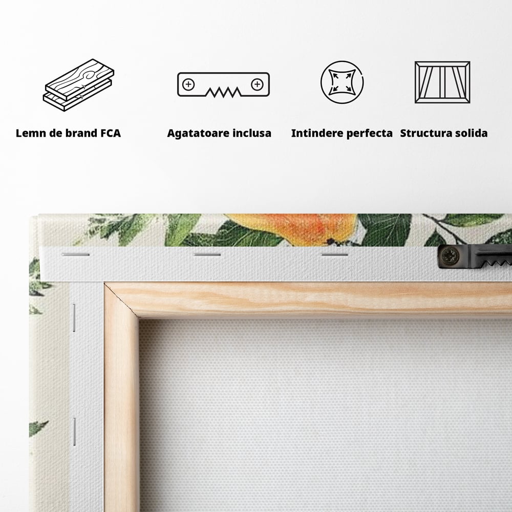 Tablou Canvas Premium, LuxCanva® N1115, Aroma de Papaya, Fruct, Frunze, Seminte, Proaspat, Tropical, Exotic, Natural, Organic, Deliciu, Pub, Lounge, Bar, Restaurant, Bucatarie