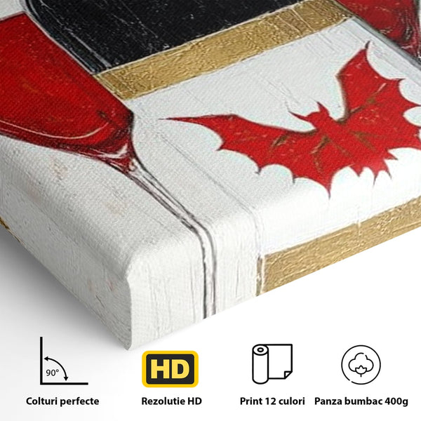 Leinwand Premium Canvas Wandkunst, LuxCanva® N1116, Ewige Nacht Wein, Rotwein, Getränk, Glas, Glas, lila, Gläser, golden, vampirisch, gotisch, Pub, Lounge, Bar, Restaurant, Küche