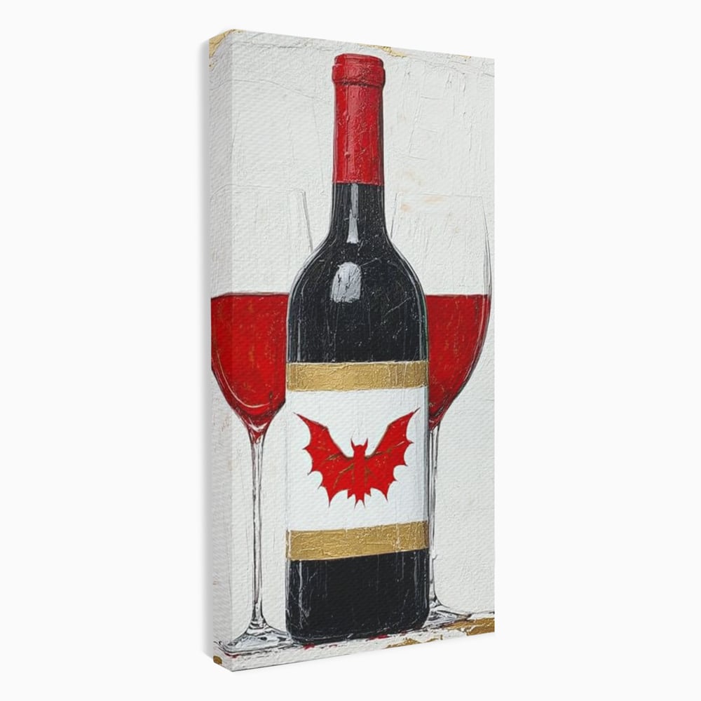 Leinwand Premium Canvas Wandkunst, LuxCanva® N1116, Ewige Nacht Wein, Rotwein, Getränk, Glas, Glas, lila, Gläser, golden, vampirisch, gotisch, Pub, Lounge, Bar, Restaurant, Küche