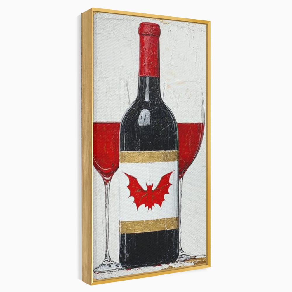Leinwand Premium Canvas Wandkunst, LuxCanva® N1116, Ewige Nacht Wein, Rotwein, Getränk, Glas, Glas, lila, Gläser, golden, vampirisch, gotisch, Pub, Lounge, Bar, Restaurant, Küche