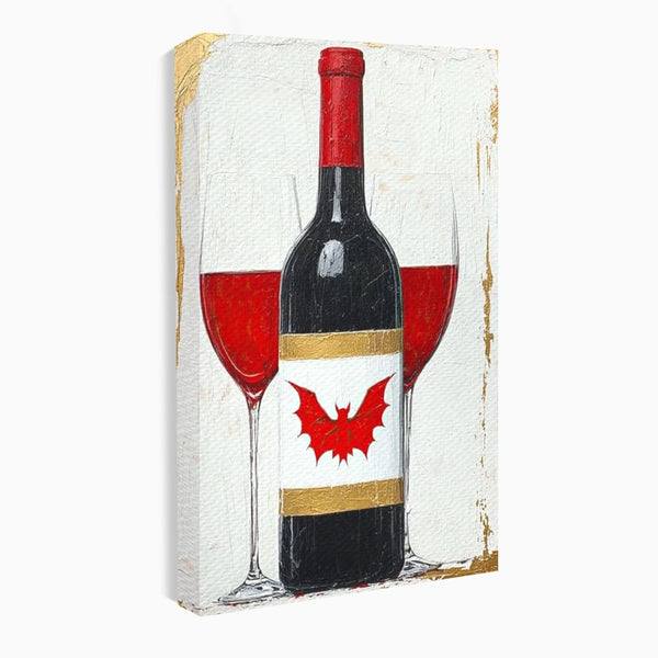 Leinwand Premium Canvas Wandkunst, LuxCanva® N1116, Ewige Nacht Wein, Rotwein, Getränk, Glas, Glas, lila, Gläser, golden, vampirisch, gotisch, Pub, Lounge, Bar, Restaurant, Küche