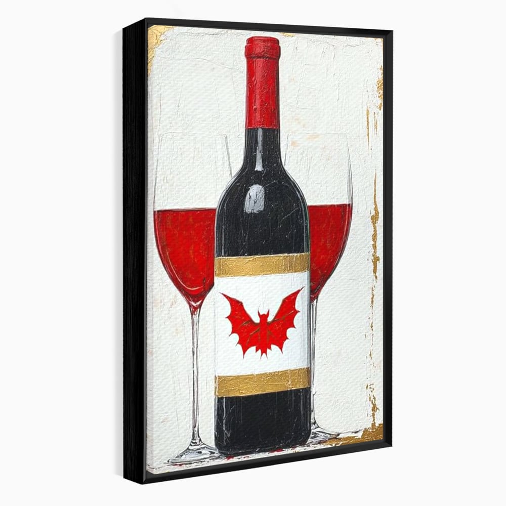 Leinwand Premium Canvas Wandkunst, LuxCanva® N1116, Ewige Nacht Wein, Rotwein, Getränk, Glas, Glas, lila, Gläser, golden, vampirisch, gotisch, Pub, Lounge, Bar, Restaurant, Küche