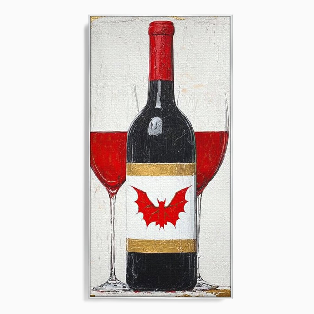 Leinwand Premium Canvas Wandkunst, LuxCanva® N1116, Ewige Nacht Wein, Rotwein, Getränk, Glas, Glas, lila, Gläser, golden, vampirisch, gotisch, Pub, Lounge, Bar, Restaurant, Küche
