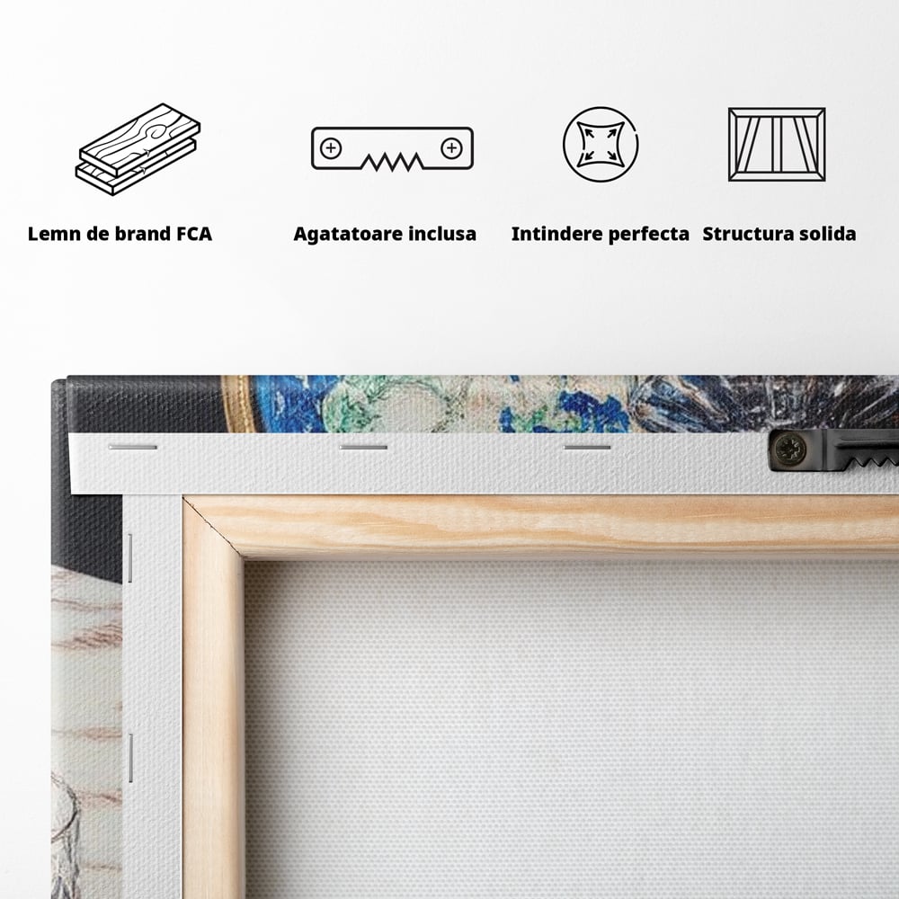 Tablou Canvas Premium, LuxCanva® N1117, Globul Bauturilor Fine, Whisky, Sticla, Pahar, Cristal, Rafinament, Glob, Calatorie, Lume, Pub, Lounge, Bar, Restaurant, Bucatarie