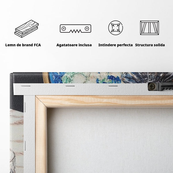 Tablou Canvas Premium, LuxCanva® N1117, Globul Bauturilor Fine, Whisky, Sticla, Pahar, Cristal, Rafinament, Glob, Calatorie, Lume, Pub, Lounge, Bar, Restaurant, Bucatarie
