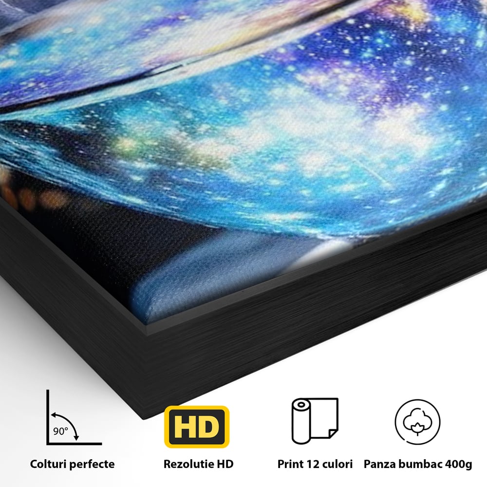 Leinwand Premium Canvas Wall Art, LuxCanva® N1118, Cosmic Infusion, Tee, Tasse, Universum, Galaxie, Sterne, Geheimnis, Sterne, Dampf, Nacht, Nacht, Entspannung, Café, Kneipe, Lounge, Bar, Restaurant, Restaurant, Küche