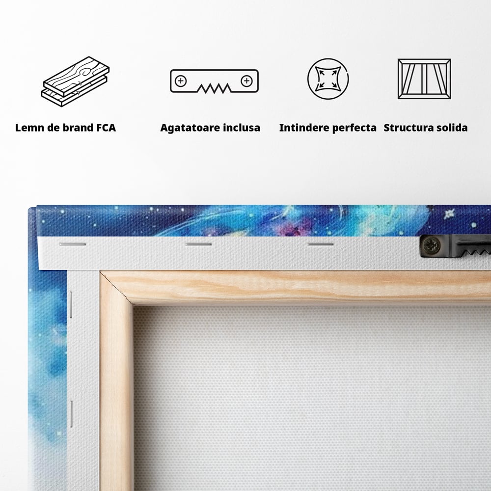 Leinwand Premium Canvas Wall Art, LuxCanva® N1119, Astral Dreams Cafe, Sterne, Unendlichkeit, Astral, himmlisch, Traum, Kaffee, Tasse, Universum, Galaxie, Energie, Café, Kneipe, Lounge, Bar, Restaurant, Bar, Restaurant, Küche