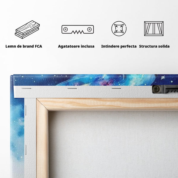 Leinwand Premium Canvas Wall Art, LuxCanva® N1119, Astral Dreams Cafe, Sterne, Unendlichkeit, Astral, himmlisch, Traum, Kaffee, Tasse, Universum, Galaxie, Energie, Café, Kneipe, Lounge, Bar, Restaurant, Bar, Restaurant, Küche