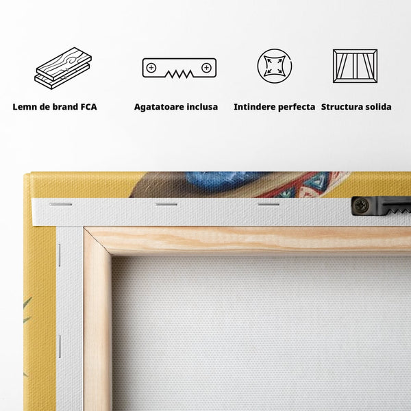 Leinwand Wandbilder Premium, LuxCanva® N1122, Sombrero Party, Papagei, Gläser, Sombrero, Exotisch, Vogel, Urlaub, Tropisch, Cocktail, Getränk, Kneipe, Lounge, Bar, Restaurant, Küche