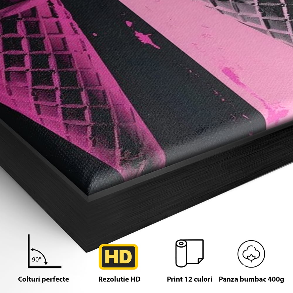 Leinwand Premium Leinwand Wandbilder, LuxCanva® N1123, Wüste Neon, Pop Art, Rosa, Süß, Eiscreme, Neon, Cool, Vibe, Modern, Eiscreme, Konditorei, Restaurant, Küche