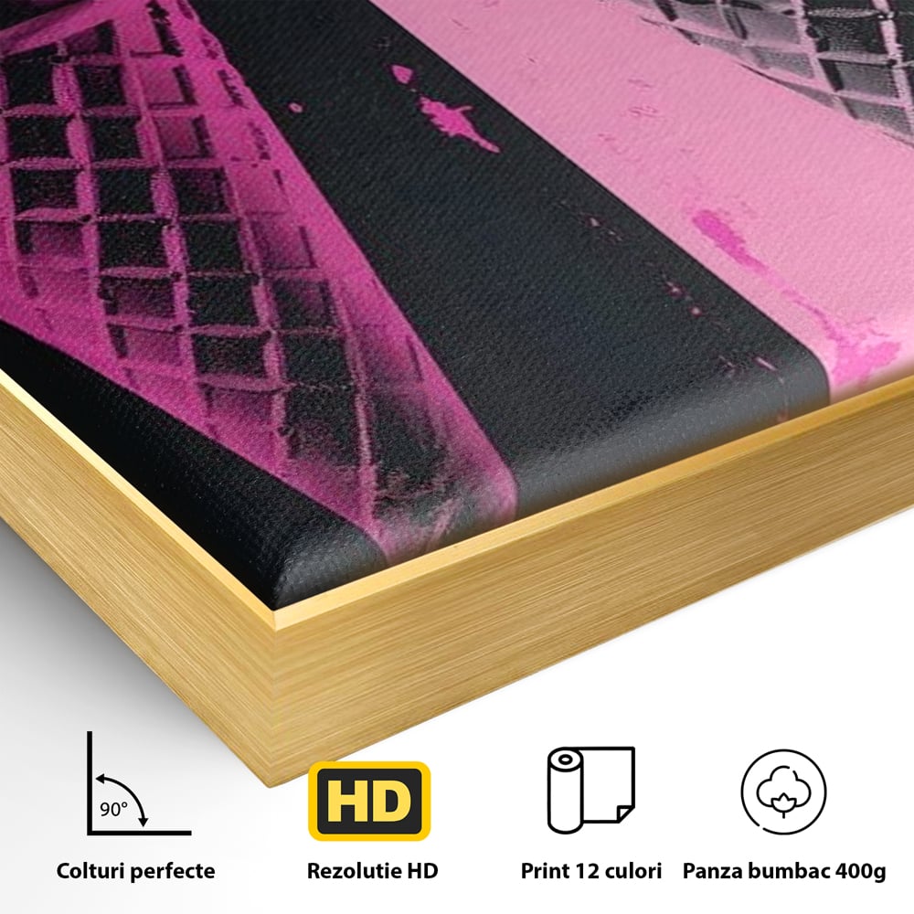 Leinwand Premium Leinwand Wandbilder, LuxCanva® N1123, Wüste Neon, Pop Art, Rosa, Süß, Eiscreme, Neon, Cool, Vibe, Modern, Eiscreme, Konditorei, Restaurant, Küche