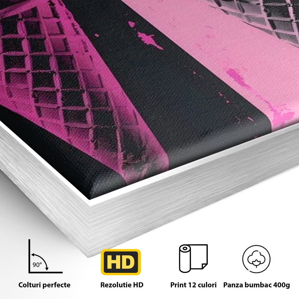 Leinwand Premium Leinwand Wandbilder, LuxCanva® N1123, Wüste Neon, Pop Art, Rosa, Süß, Eiscreme, Neon, Cool, Vibe, Modern, Eiscreme, Konditorei, Restaurant, Küche
