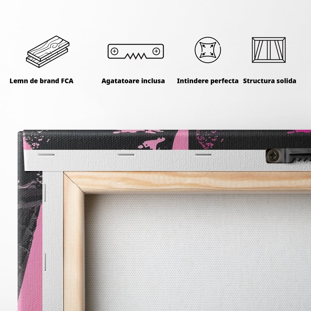 Leinwand Premium Leinwand Wandbilder, LuxCanva® N1123, Wüste Neon, Pop Art, Rosa, Süß, Eiscreme, Neon, Cool, Vibe, Modern, Eiscreme, Konditorei, Restaurant, Küche
