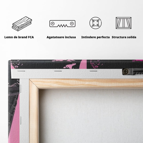 Leinwand Premium Leinwand Wandbilder, LuxCanva® N1123, Wüste Neon, Pop Art, Rosa, Süß, Eiscreme, Neon, Cool, Vibe, Modern, Eiscreme, Konditorei, Restaurant, Küche