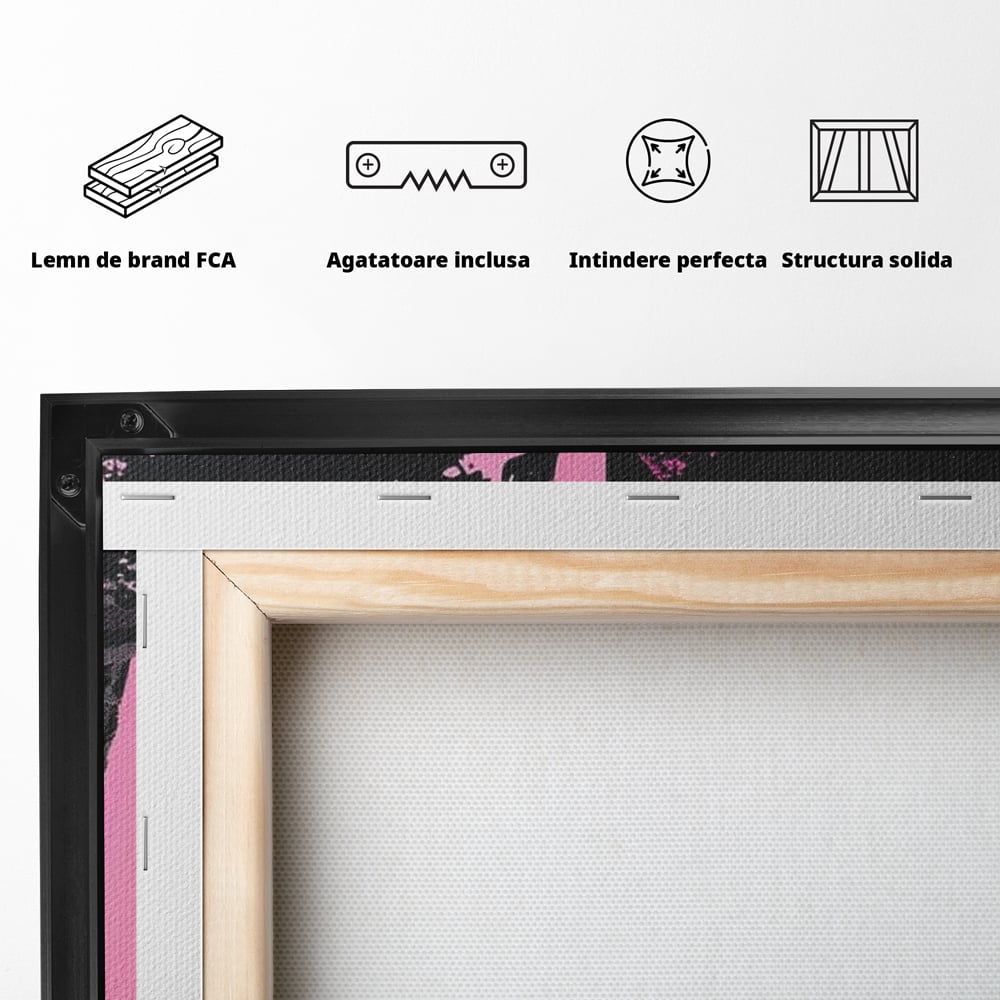Leinwand Premium Leinwand Wandbilder, LuxCanva® N1123, Wüste Neon, Pop Art, Rosa, Süß, Eiscreme, Neon, Cool, Vibe, Modern, Eiscreme, Konditorei, Restaurant, Küche