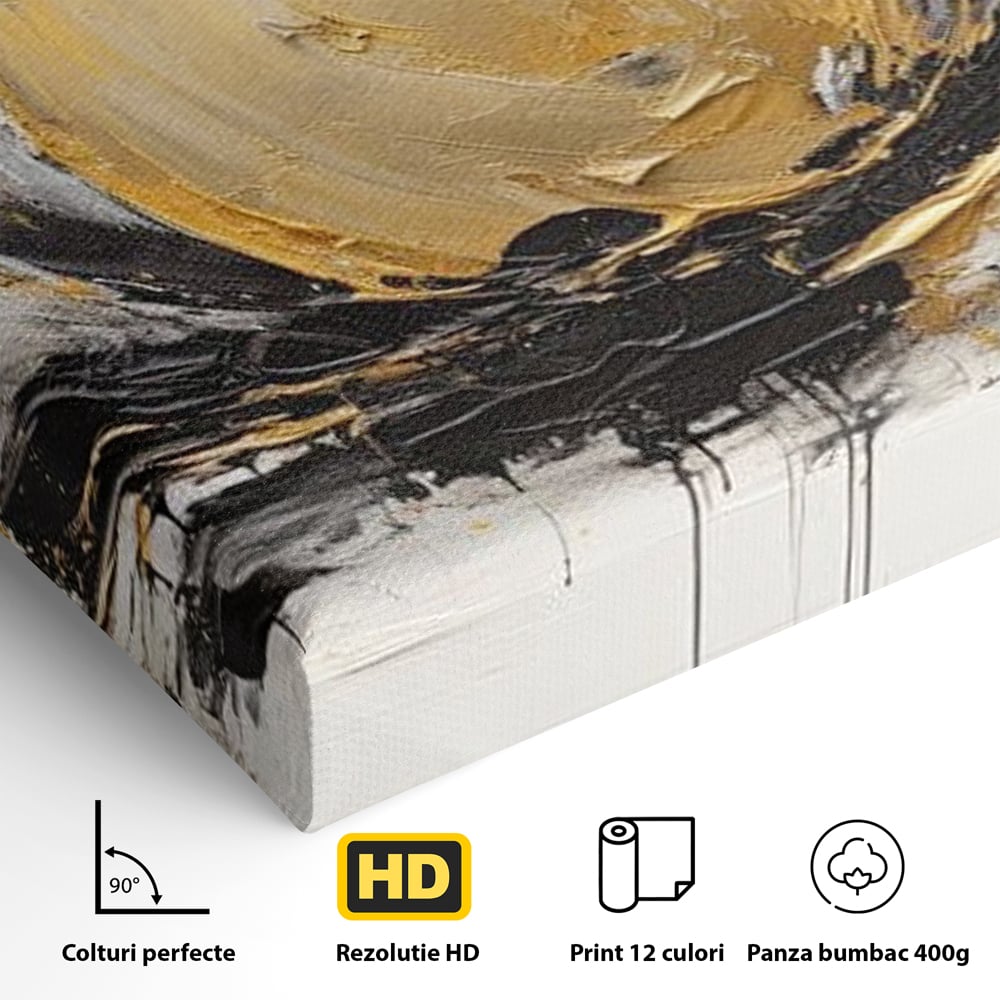 Tablou Canvas Premium, LuxCanva® N1125, Fructul Zeilor, Mar, Fructe, Lux, Auriu, Abstract, Sofisticat, Simbolic, Arta Moderna, Elegant, Restaurant, Bucatarie