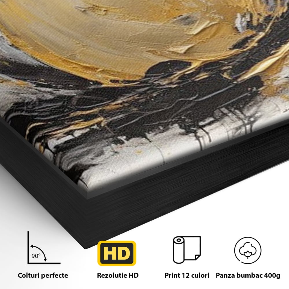 Tablou Canvas Premium, LuxCanva® N1125, Fructul Zeilor, Mar, Fructe, Lux, Auriu, Abstract, Sofisticat, Simbolic, Arta Moderna, Elegant, Restaurant, Bucatarie