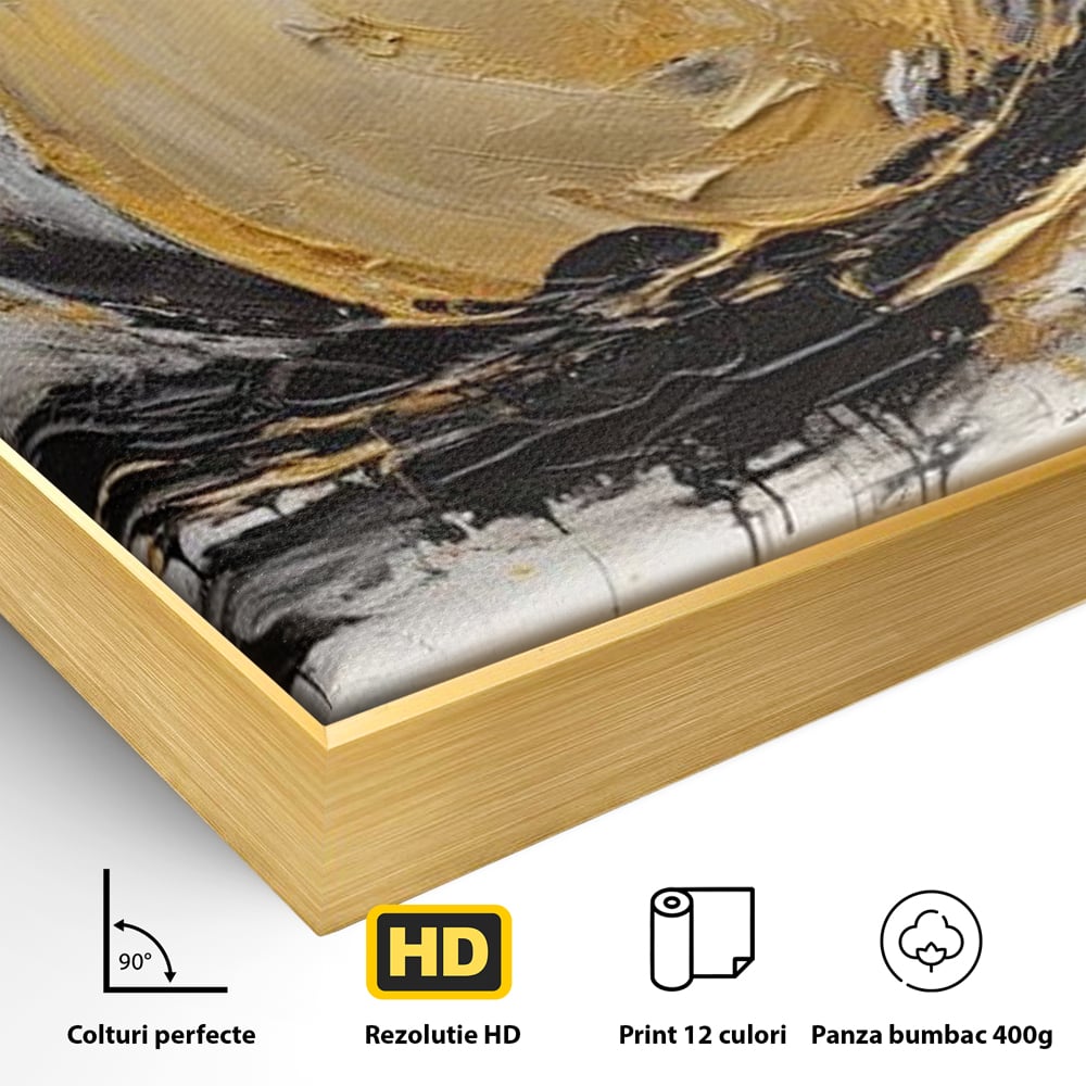 Tablou Canvas Premium, LuxCanva® N1125, Fructul Zeilor, Mar, Fructe, Lux, Auriu, Abstract, Sofisticat, Simbolic, Arta Moderna, Elegant, Restaurant, Bucatarie