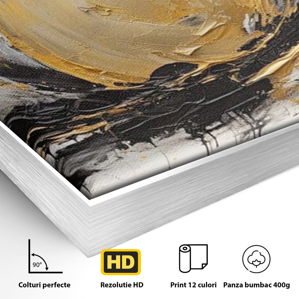 Tablou Canvas Premium, LuxCanva® N1125, Fructul Zeilor, Mar, Fructe, Lux, Auriu, Abstract, Sofisticat, Simbolic, Arta Moderna, Elegant, Restaurant, Bucatarie