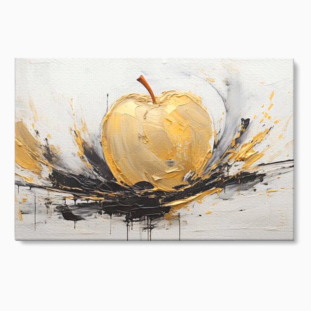 Tablou Canvas Premium, LuxCanva® N1125, Fructul Zeilor, Mar, Fructe, Lux, Auriu, Abstract, Sofisticat, Simbolic, Arta Moderna, Elegant, Restaurant, Bucatarie