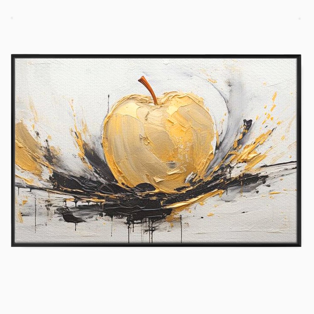 Tablou Canvas Premium, LuxCanva® N1125, Fructul Zeilor, Mar, Fructe, Lux, Auriu, Abstract, Sofisticat, Simbolic, Arta Moderna, Elegant, Restaurant, Bucatarie