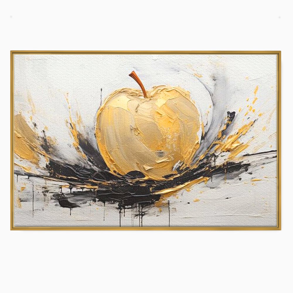 Tablou Canvas Premium, LuxCanva® N1125, Fructul Zeilor, Mar, Fructe, Lux, Auriu, Abstract, Sofisticat, Simbolic, Arta Moderna, Elegant, Restaurant, Bucatarie