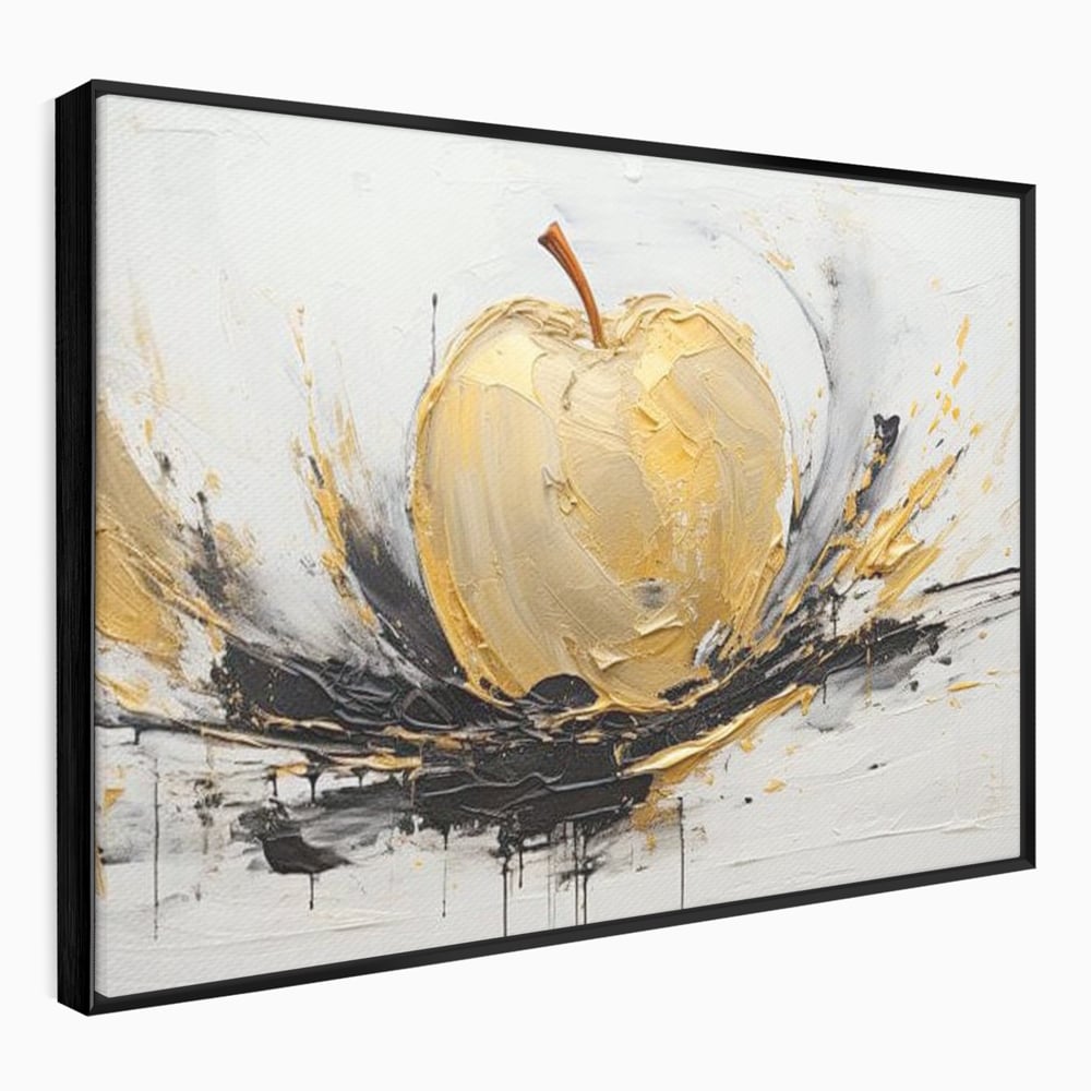 Tablou Canvas Premium, LuxCanva® N1125, Fructul Zeilor, Mar, Fructe, Lux, Auriu, Abstract, Sofisticat, Simbolic, Arta Moderna, Elegant, Restaurant, Bucatarie