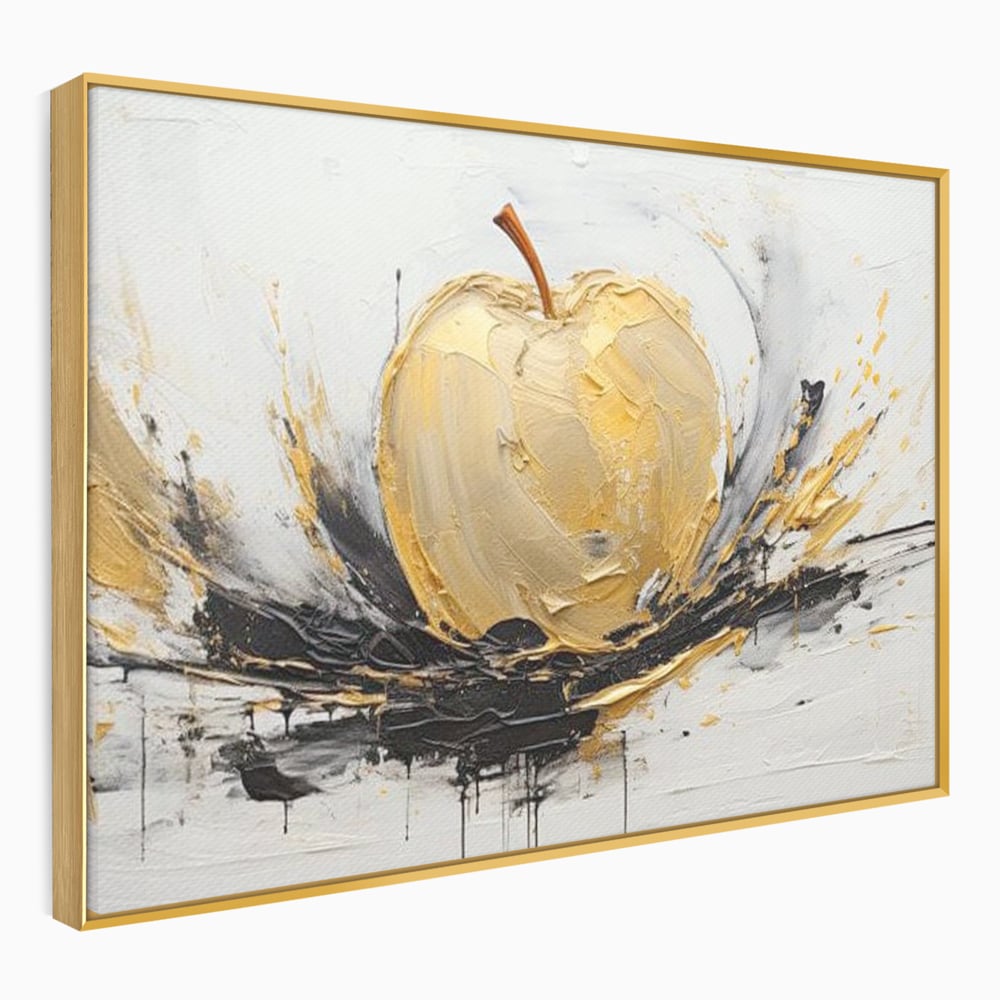 Tablou Canvas Premium, LuxCanva® N1125, Fructul Zeilor, Mar, Fructe, Lux, Auriu, Abstract, Sofisticat, Simbolic, Arta Moderna, Elegant, Restaurant, Bucatarie