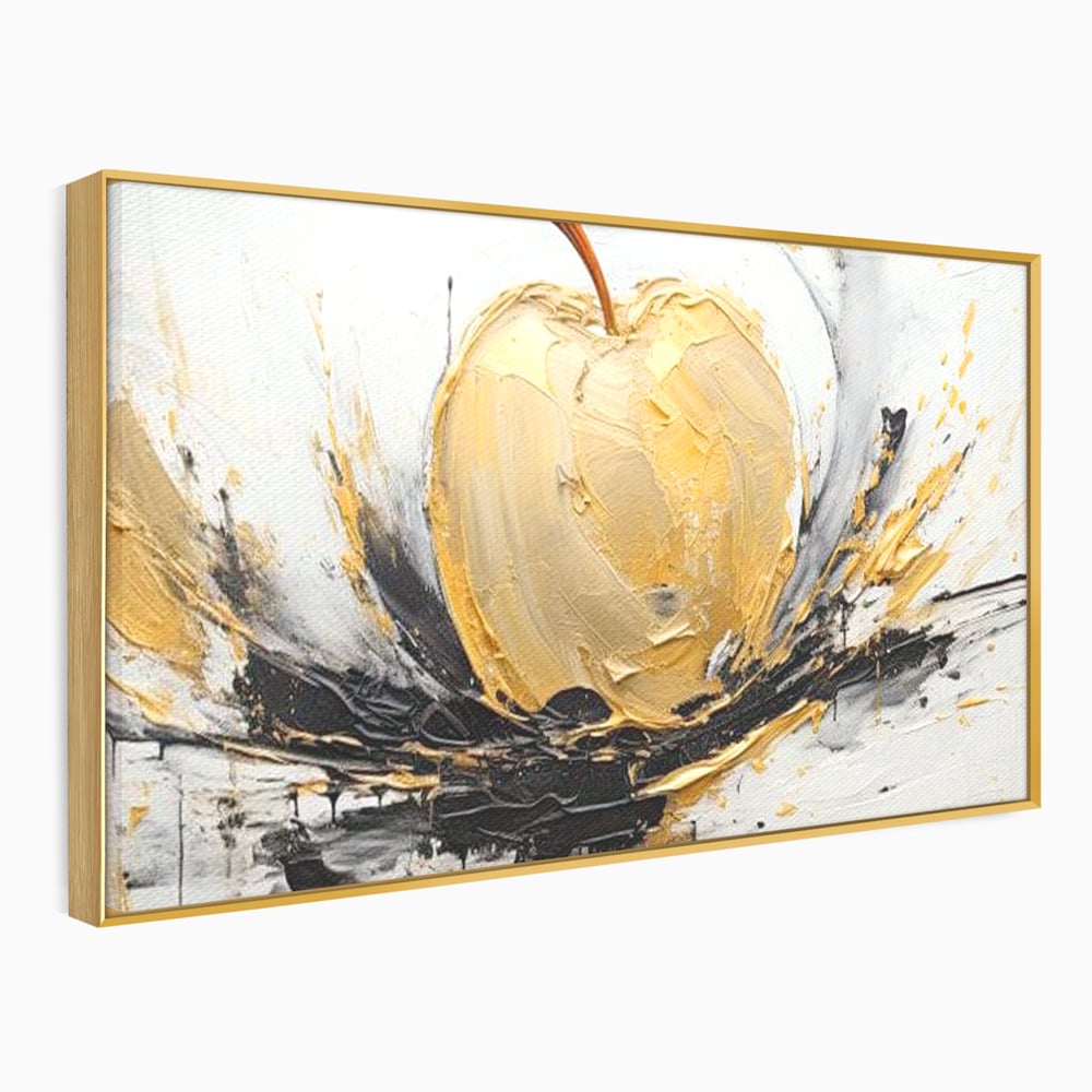 Tablou Canvas Premium, LuxCanva® N1125, Fructul Zeilor, Mar, Fructe, Lux, Auriu, Abstract, Sofisticat, Simbolic, Arta Moderna, Elegant, Restaurant, Bucatarie