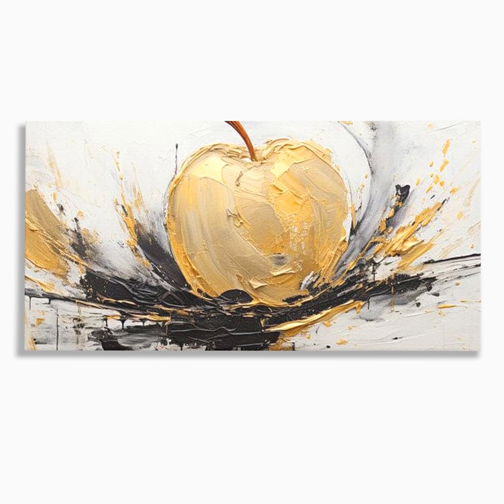 Tablou Canvas Premium, LuxCanva® N1125, Fructul Zeilor, Mar, Fructe, Lux, Auriu, Abstract, Sofisticat, Simbolic, Arta Moderna, Elegant, Restaurant, Bucatarie