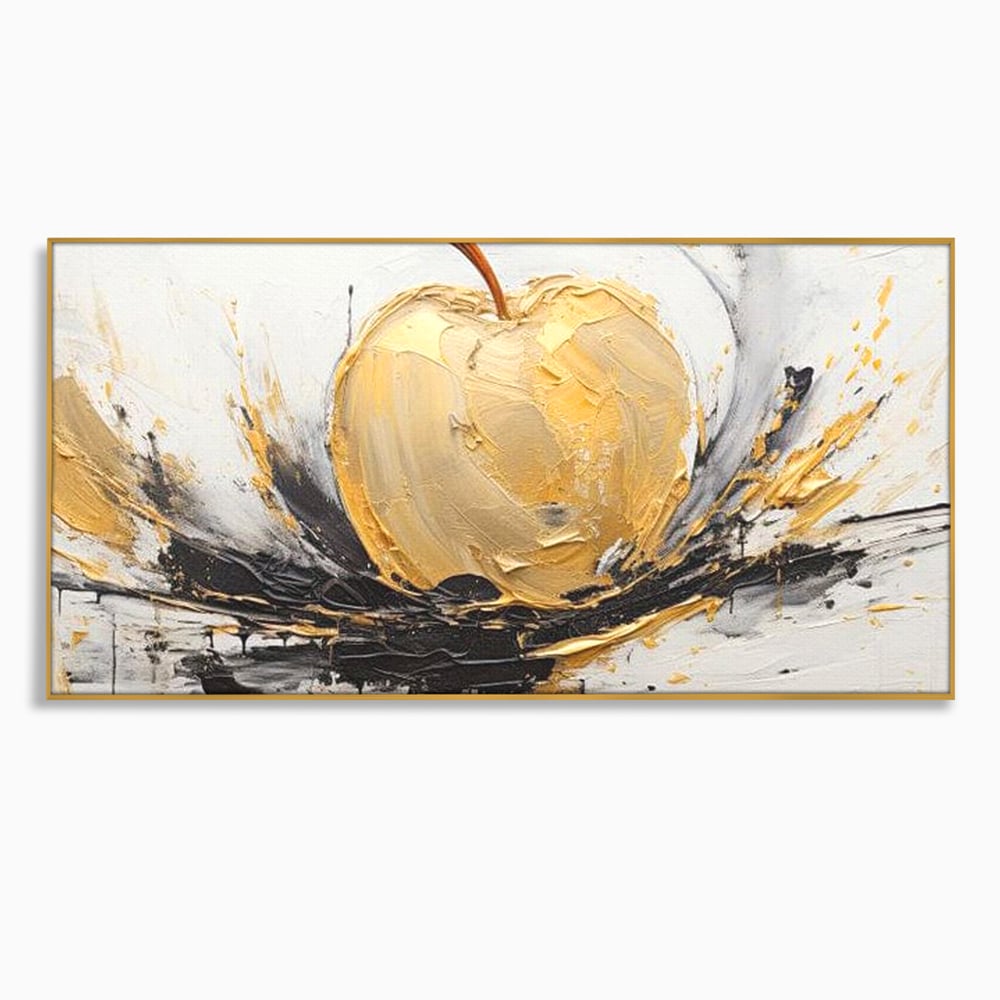 Tablou Canvas Premium, LuxCanva® N1125, Fructul Zeilor, Mar, Fructe, Lux, Auriu, Abstract, Sofisticat, Simbolic, Arta Moderna, Elegant, Restaurant, Bucatarie