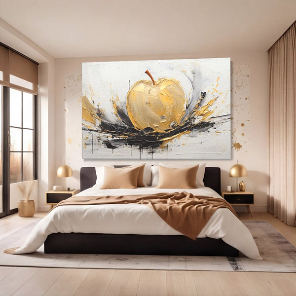 Tablou Canvas Premium, LuxCanva® N1125, Fructul Zeilor, Mar, Fructe, Lux, Auriu, Abstract, Sofisticat, Simbolic, Arta Moderna, Elegant, Restaurant, Bucatarie
