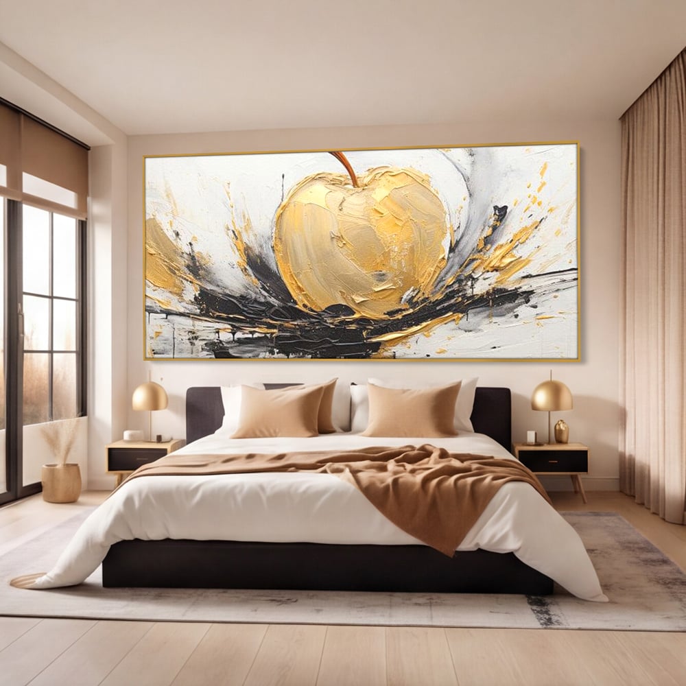 Tablou Canvas Premium, LuxCanva® N1125, Fructul Zeilor, Mar, Fructe, Lux, Auriu, Abstract, Sofisticat, Simbolic, Arta Moderna, Elegant, Restaurant, Bucatarie