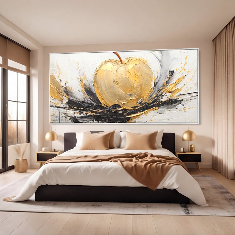 Tablou Canvas Premium, LuxCanva® N1125, Fructul Zeilor, Mar, Fructe, Lux, Auriu, Abstract, Sofisticat, Simbolic, Arta Moderna, Elegant, Restaurant, Bucatarie