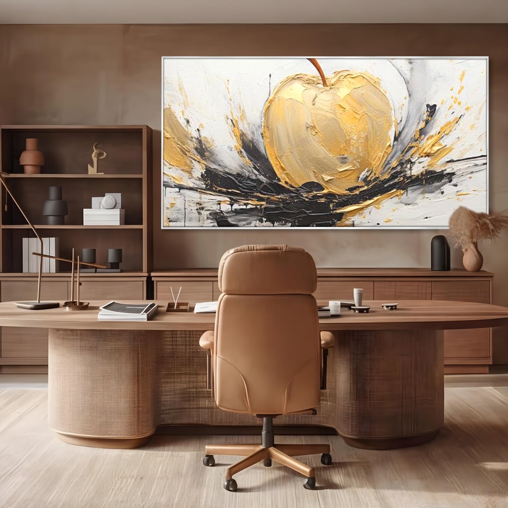 Tablou Canvas Premium, LuxCanva® N1125, Fructul Zeilor, Mar, Fructe, Lux, Auriu, Abstract, Sofisticat, Simbolic, Arta Moderna, Elegant, Restaurant, Bucatarie
