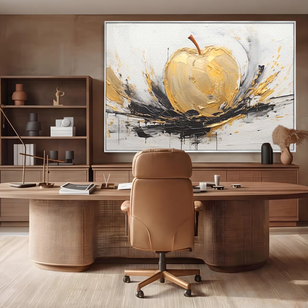 Tablou Canvas Premium, LuxCanva® N1125, Fructul Zeilor, Mar, Fructe, Lux, Auriu, Abstract, Sofisticat, Simbolic, Arta Moderna, Elegant, Restaurant, Bucatarie