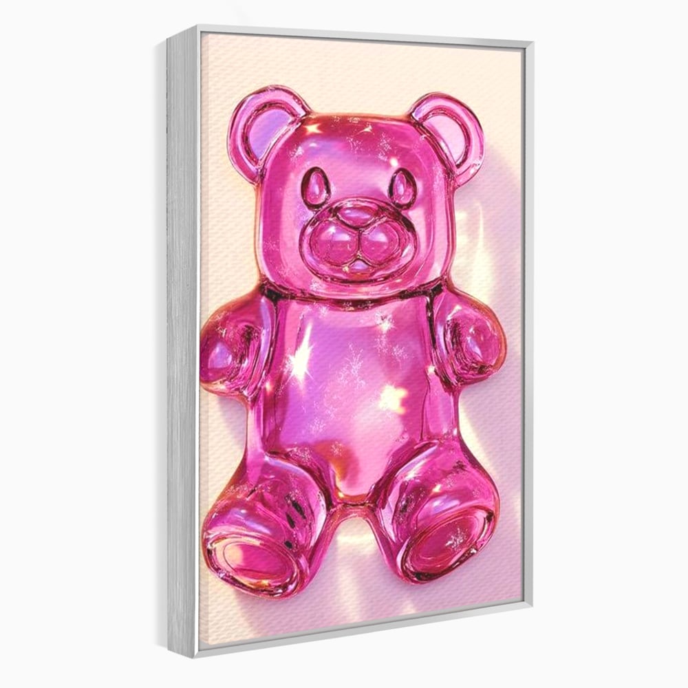 Leinwand Premium Leinwandbilder, LuxCanva® N1126, Candy Bear, Teddybär, Rosa, Gelee, Dessert, Süß, Zucker, Baby, prickelnd, cool, Süßwaren, Restaurant, Küche