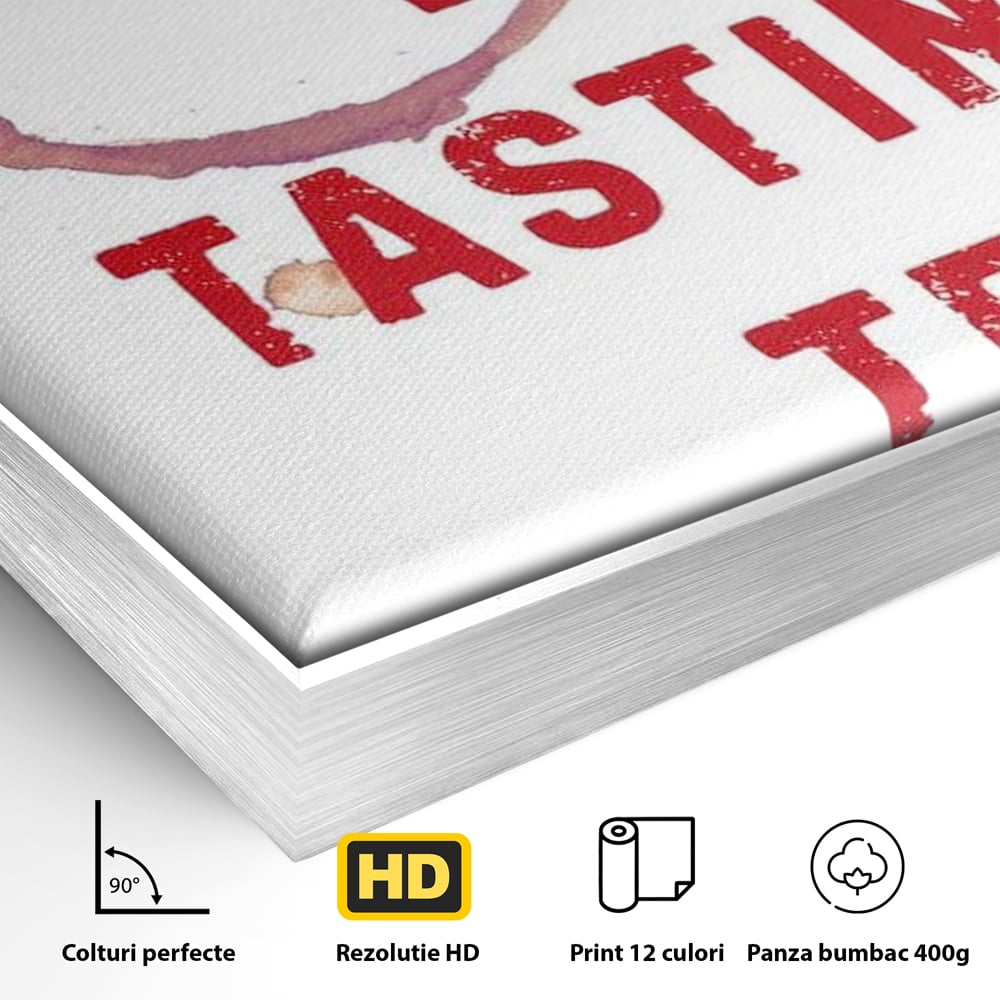 Tablou Canvas Premium, LuxCanva® N1128, Cercul Vinului, Vin Rosu, Bautura, Degustare, Mesaj, Text, Echipa, Modern, Cool, Pub, Lounge, Bar, Restaurant, Bucatarie