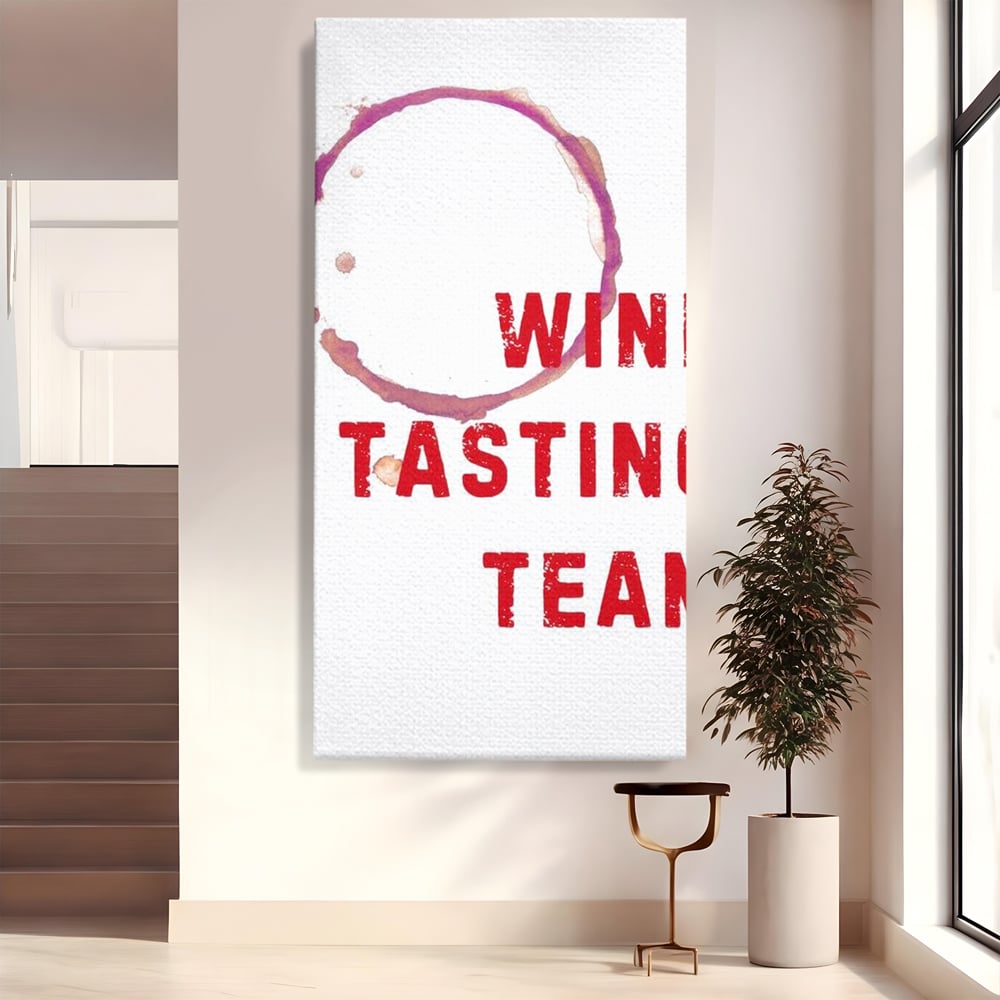 Tablou Canvas Premium, LuxCanva® N1128, Cercul Vinului, Vin Rosu, Bautura, Degustare, Mesaj, Text, Echipa, Modern, Cool, Pub, Lounge, Bar, Restaurant, Bucatarie