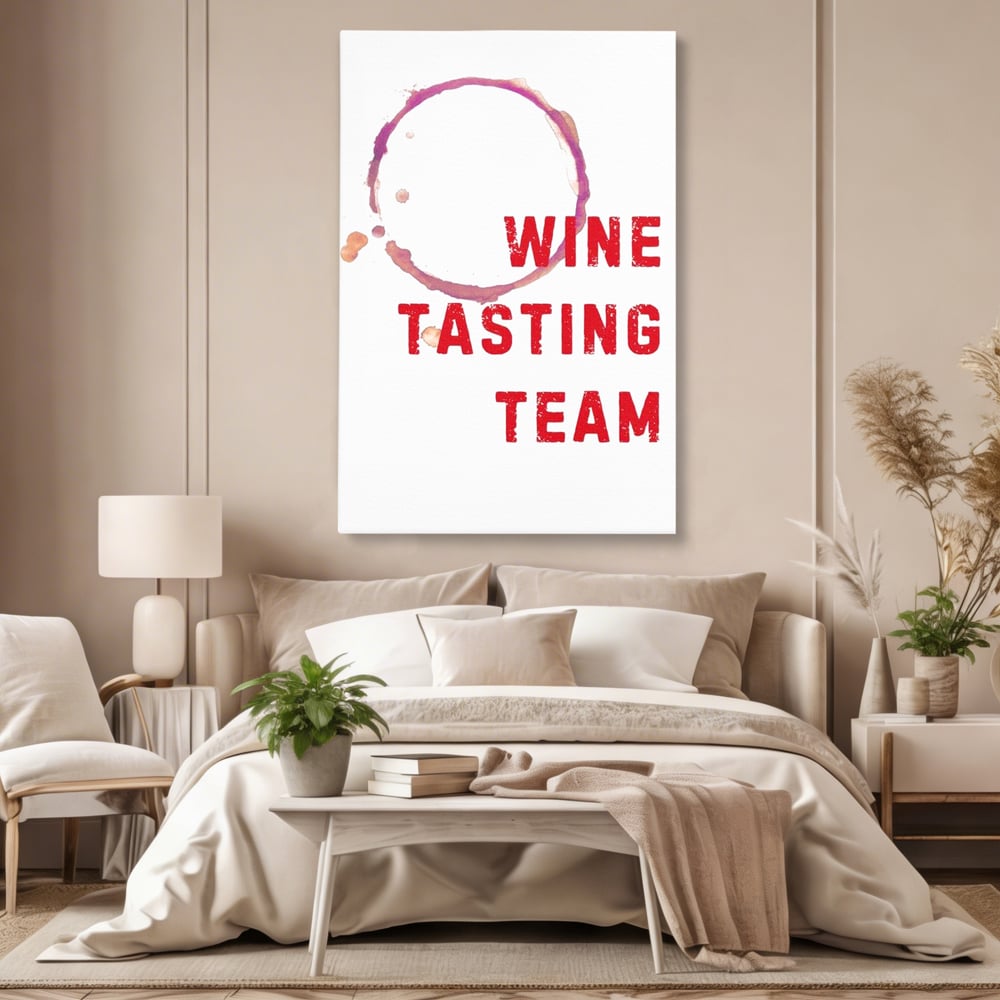 Tablou Canvas Premium, LuxCanva® N1128, Cercul Vinului, Vin Rosu, Bautura, Degustare, Mesaj, Text, Echipa, Modern, Cool, Pub, Lounge, Bar, Restaurant, Bucatarie