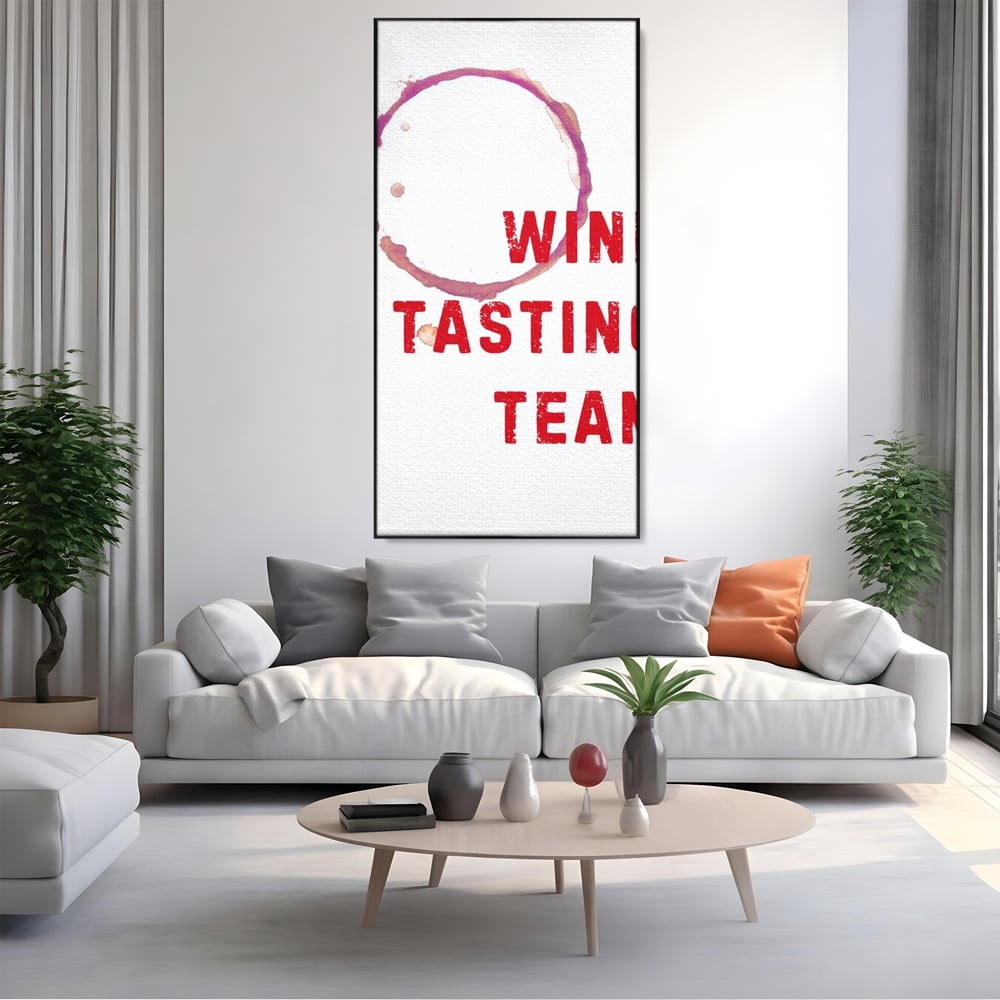 Tablou Canvas Premium, LuxCanva® N1128, Cercul Vinului, Vin Rosu, Bautura, Degustare, Mesaj, Text, Echipa, Modern, Cool, Pub, Lounge, Bar, Restaurant, Bucatarie