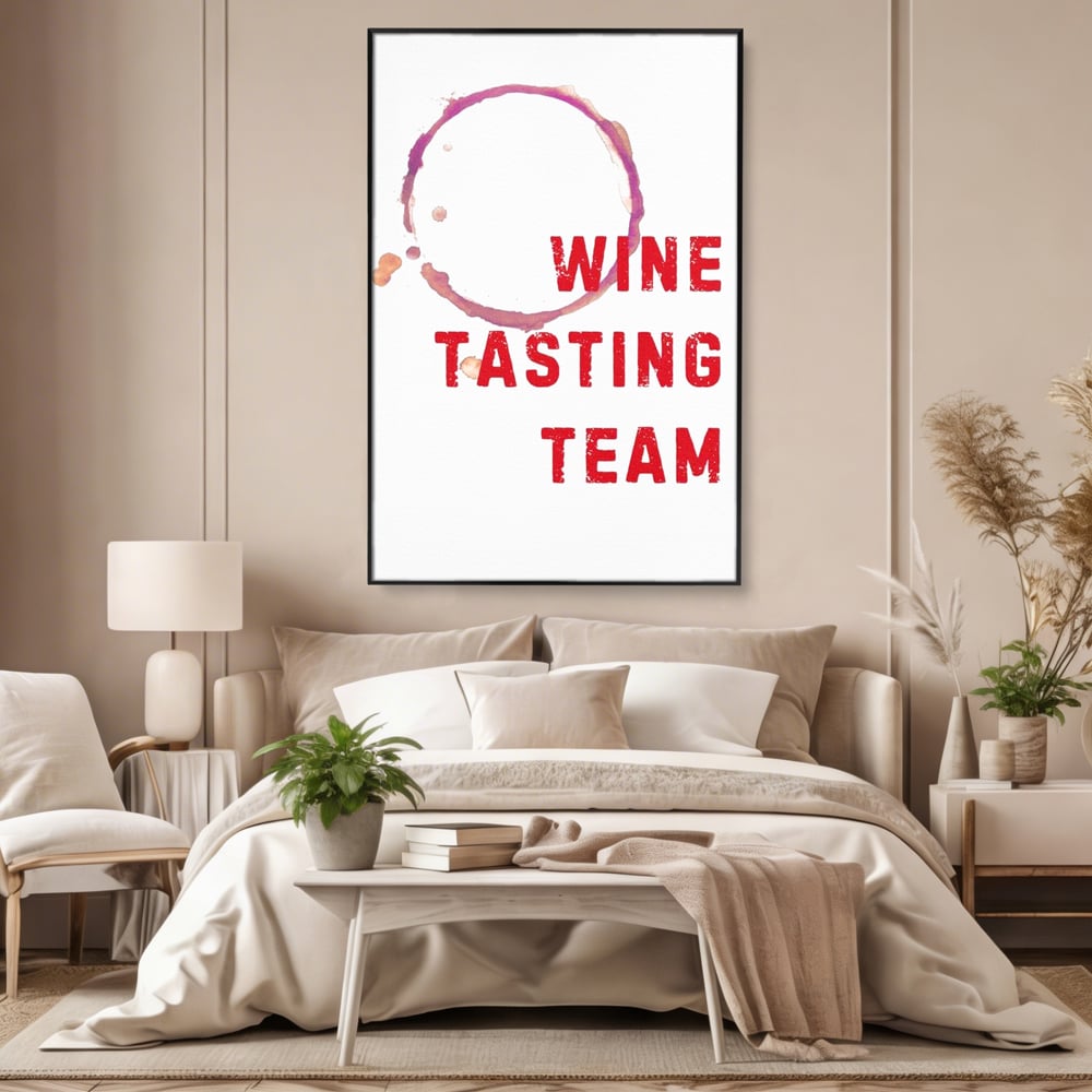 Tablou Canvas Premium, LuxCanva® N1128, Cercul Vinului, Vin Rosu, Bautura, Degustare, Mesaj, Text, Echipa, Modern, Cool, Pub, Lounge, Bar, Restaurant, Bucatarie