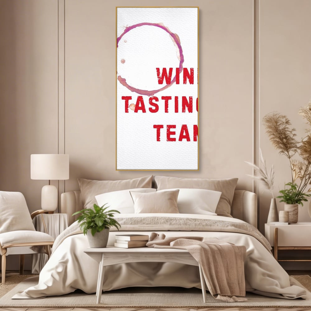 Tablou Canvas Premium, LuxCanva® N1128, Cercul Vinului, Vin Rosu, Bautura, Degustare, Mesaj, Text, Echipa, Modern, Cool, Pub, Lounge, Bar, Restaurant, Bucatarie