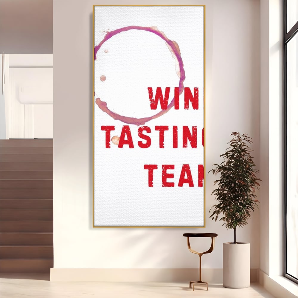 Tablou Canvas Premium, LuxCanva® N1128, Cercul Vinului, Vin Rosu, Bautura, Degustare, Mesaj, Text, Echipa, Modern, Cool, Pub, Lounge, Bar, Restaurant, Bucatarie