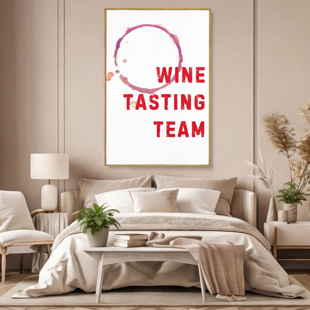 Tablou Canvas Premium, LuxCanva® N1128, Cercul Vinului, Vin Rosu, Bautura, Degustare, Mesaj, Text, Echipa, Modern, Cool, Pub, Lounge, Bar, Restaurant, Bucatarie
