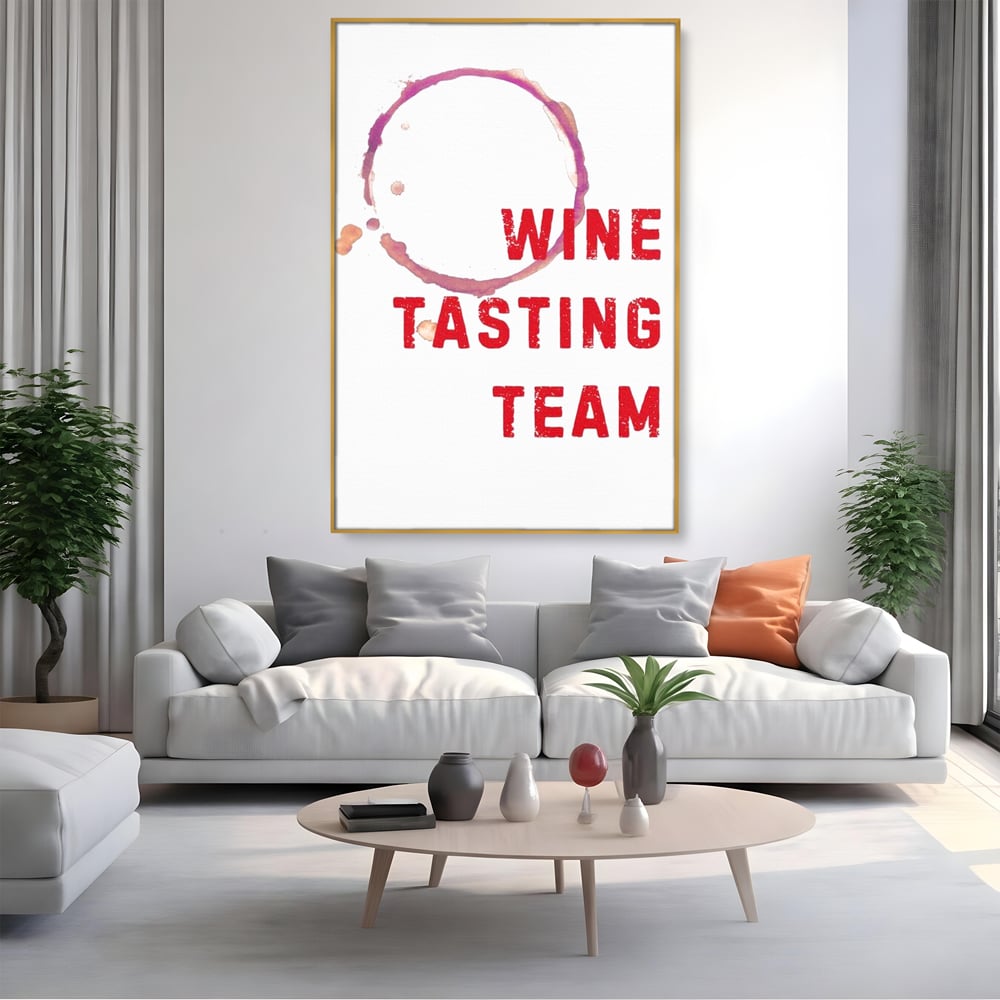 Tablou Canvas Premium, LuxCanva® N1128, Cercul Vinului, Vin Rosu, Bautura, Degustare, Mesaj, Text, Echipa, Modern, Cool, Pub, Lounge, Bar, Restaurant, Bucatarie