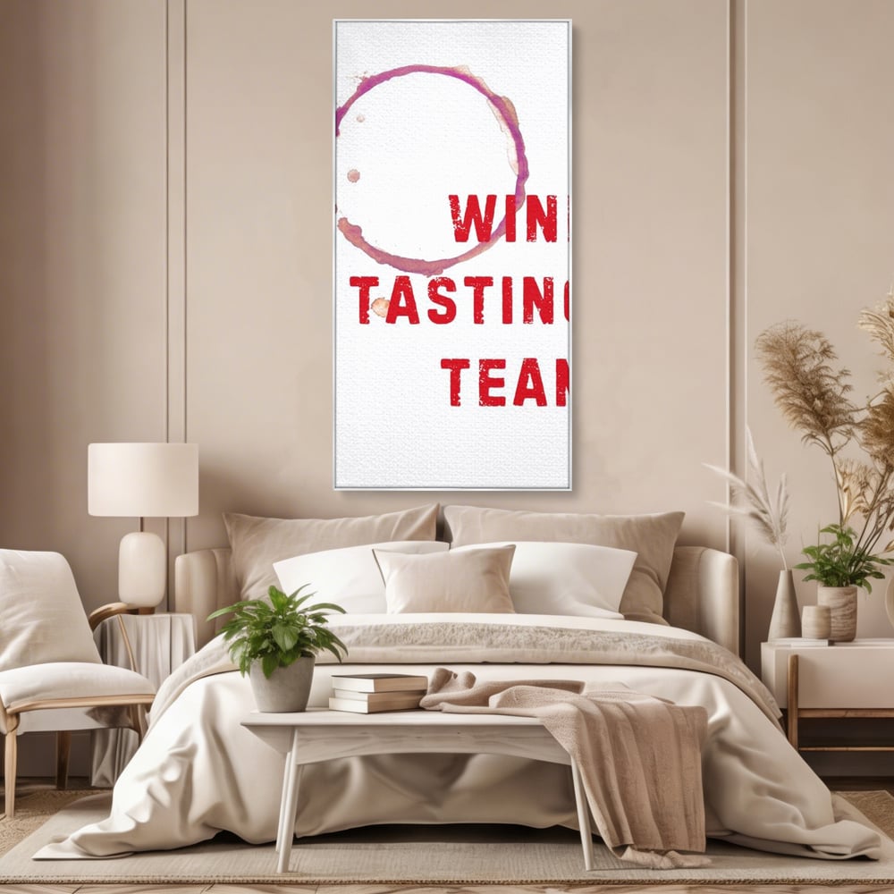 Tablou Canvas Premium, LuxCanva® N1128, Cercul Vinului, Vin Rosu, Bautura, Degustare, Mesaj, Text, Echipa, Modern, Cool, Pub, Lounge, Bar, Restaurant, Bucatarie