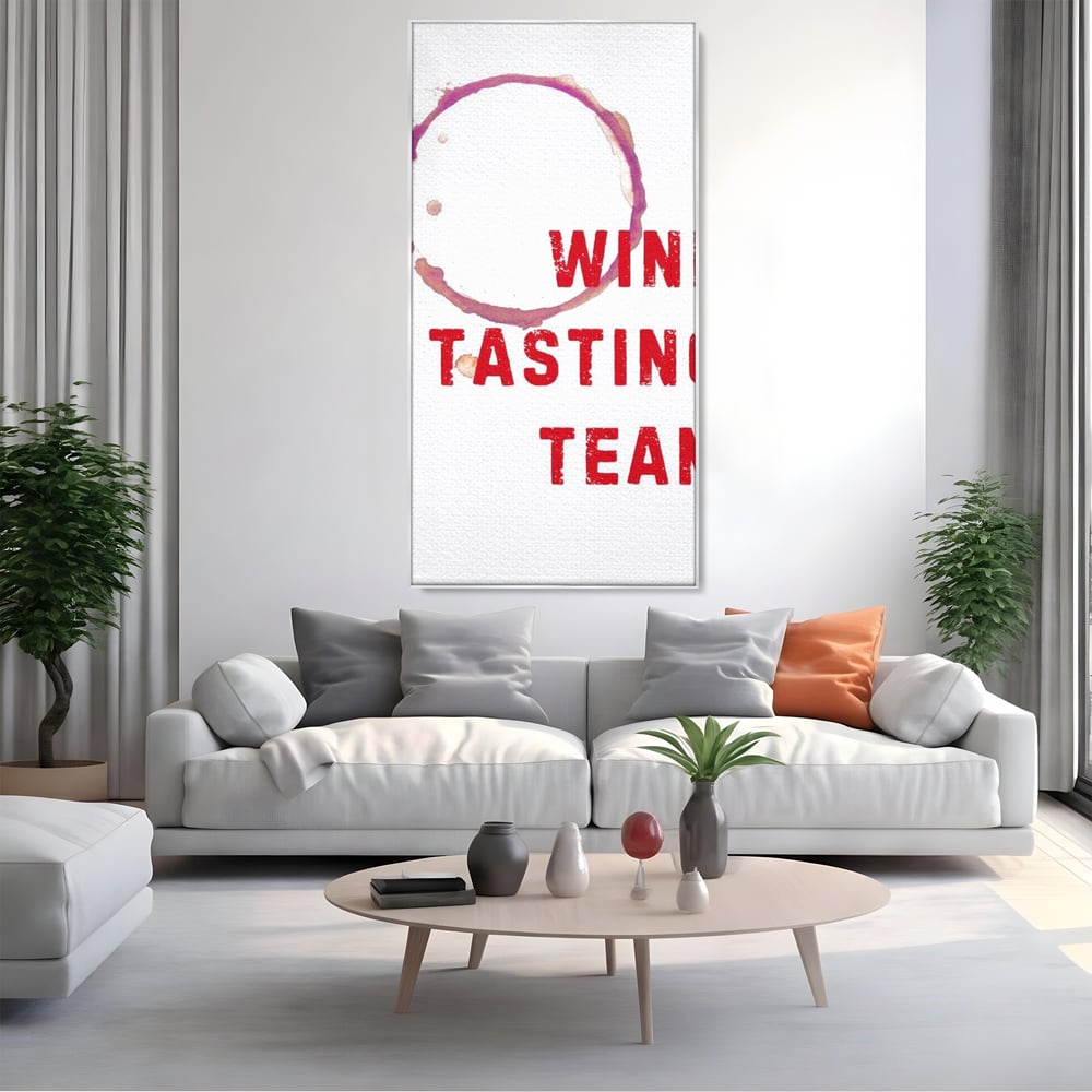 Tablou Canvas Premium, LuxCanva® N1128, Cercul Vinului, Vin Rosu, Bautura, Degustare, Mesaj, Text, Echipa, Modern, Cool, Pub, Lounge, Bar, Restaurant, Bucatarie